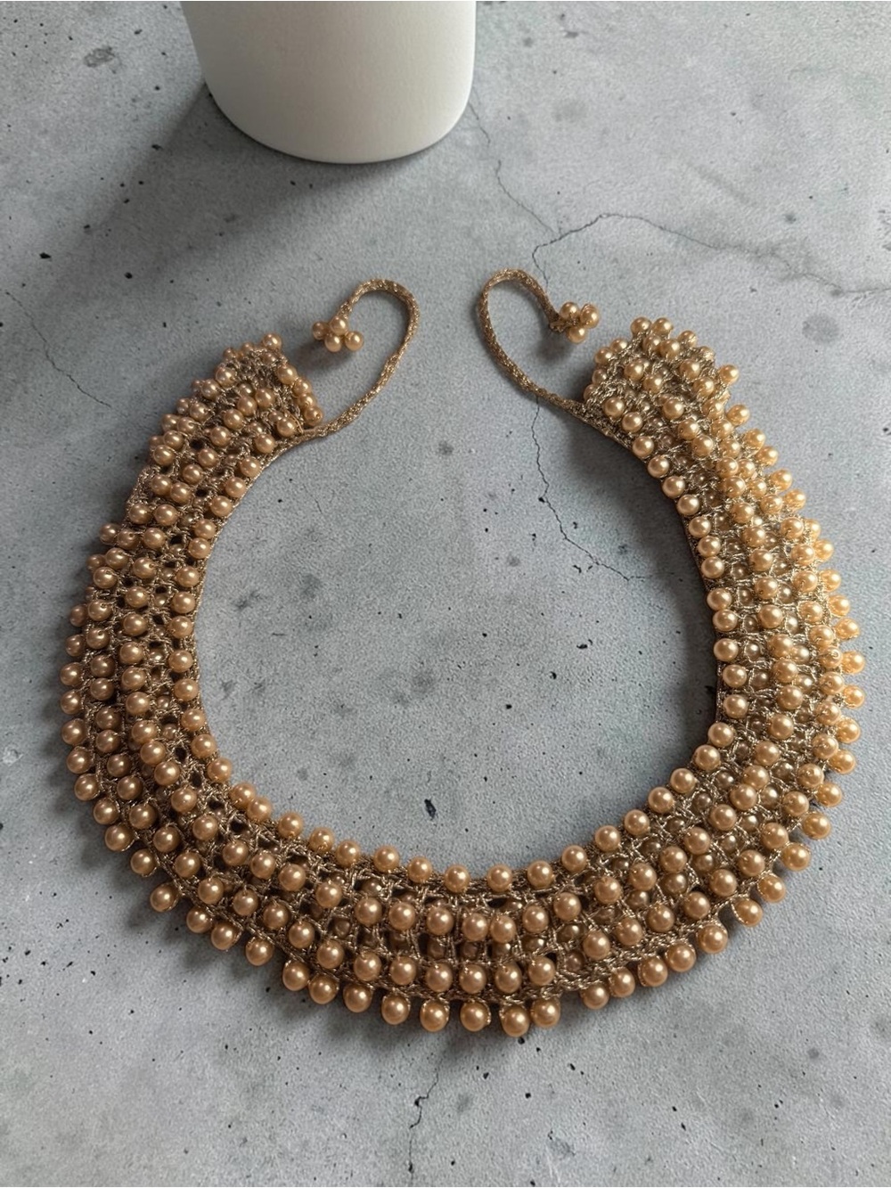 Elegant Gold Pearl Choker Necklace - Women Jewelry